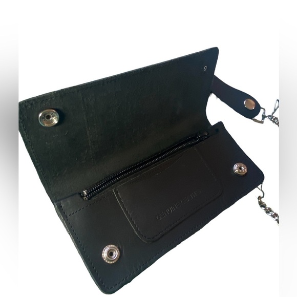 Any 2 For $18! NWT! Genuine Leather Biker Long Chain Billfold Wallet - Picture 6 of 13